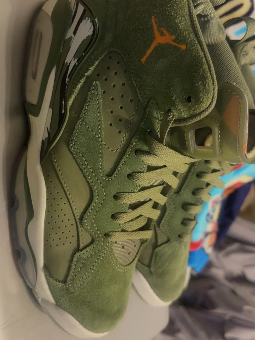 Jordan Green Suede High-Top Sneakers
